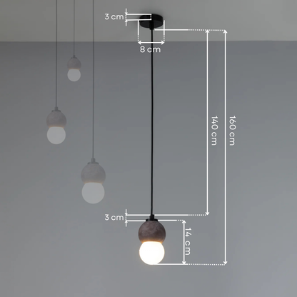 Brown Sphere Concrete Pendant Lighting
