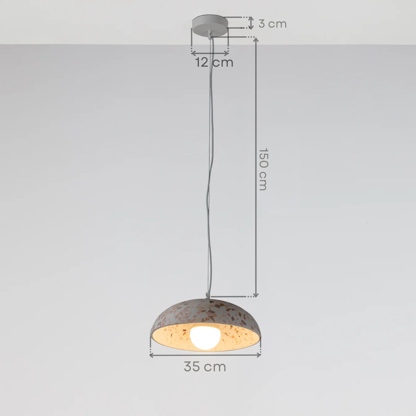 Açık Terrazzo Çanak Beton Tavan Aydınlatması