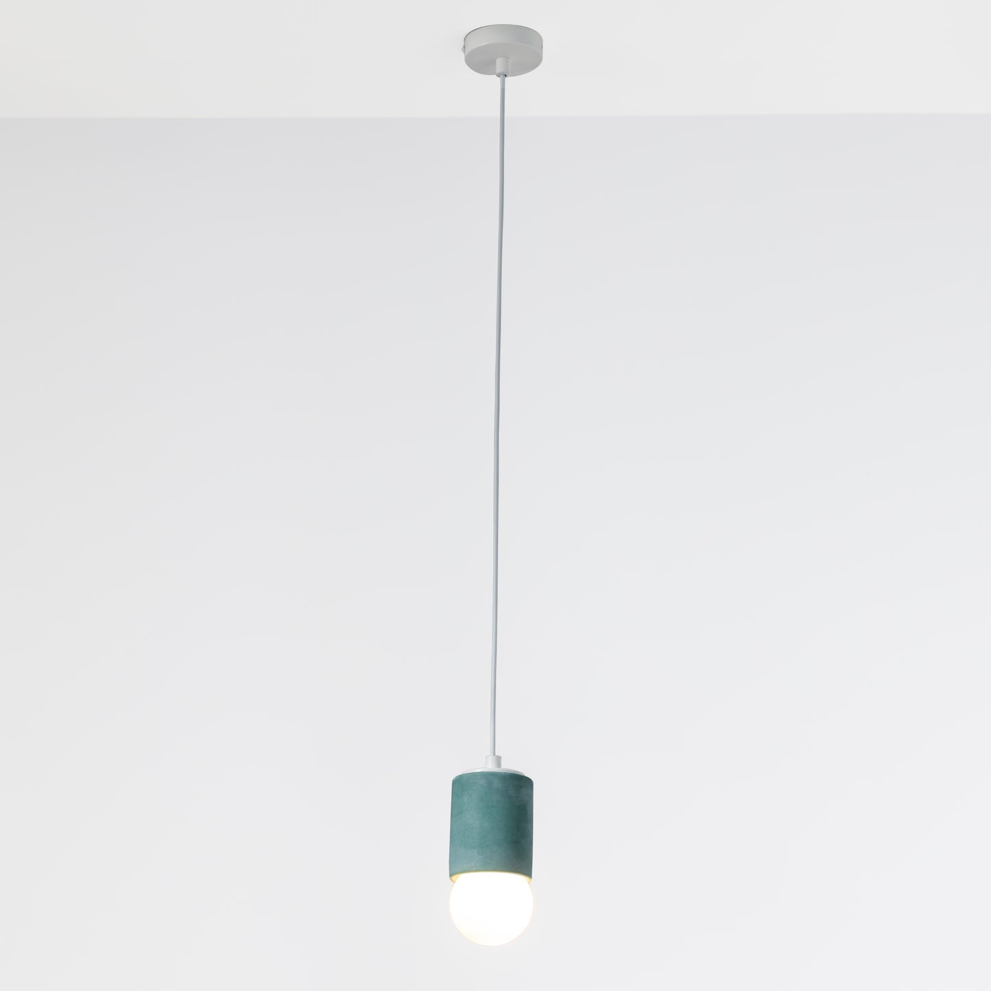 Green Cylinder Concrete Pendant Lighting