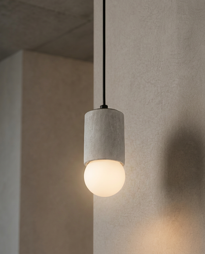 Gray Cylinder Concrete Pendant Lighting