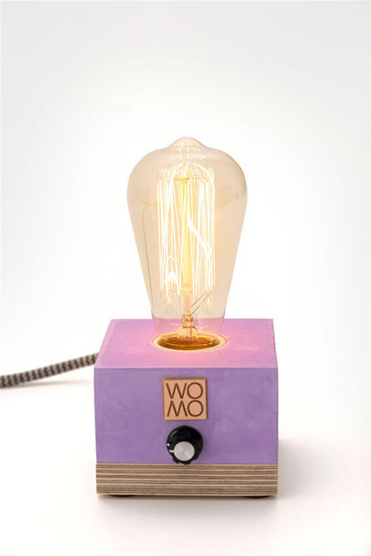 Colored Concrete Table Lamp with Dimmer - Cylinder