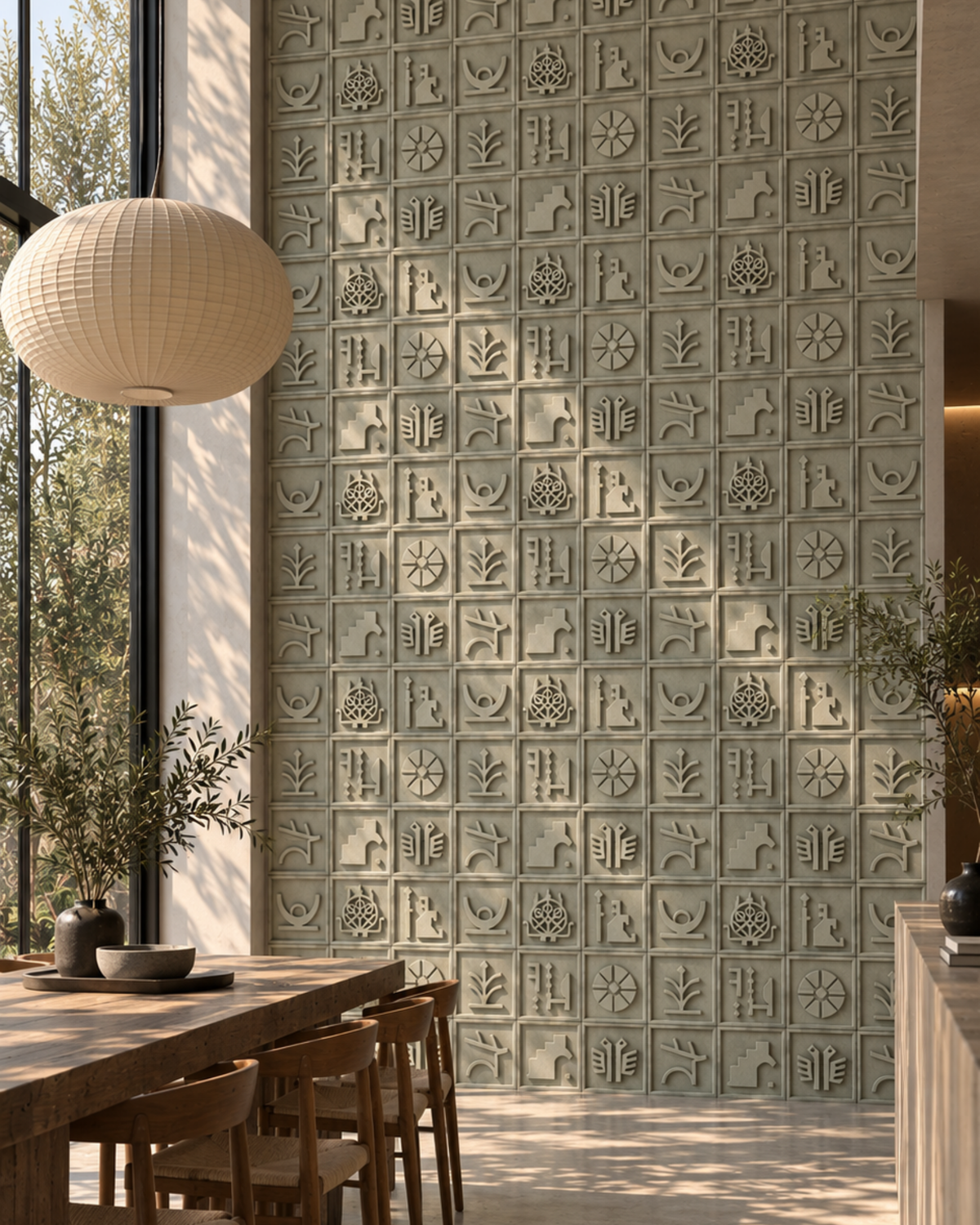 Hitit Motifleri Beton Duvar Karosu