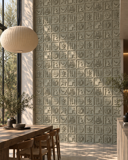 Hitit Motifleri Beton Duvar Karosu