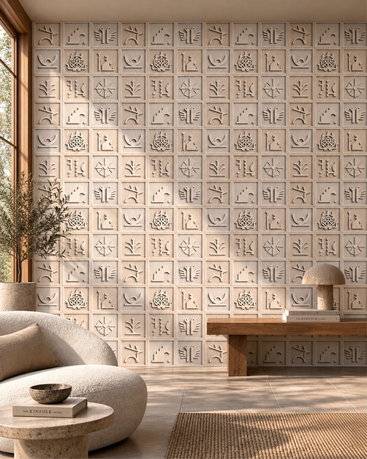 Hitit Motifleri Beton Duvar Karosu
