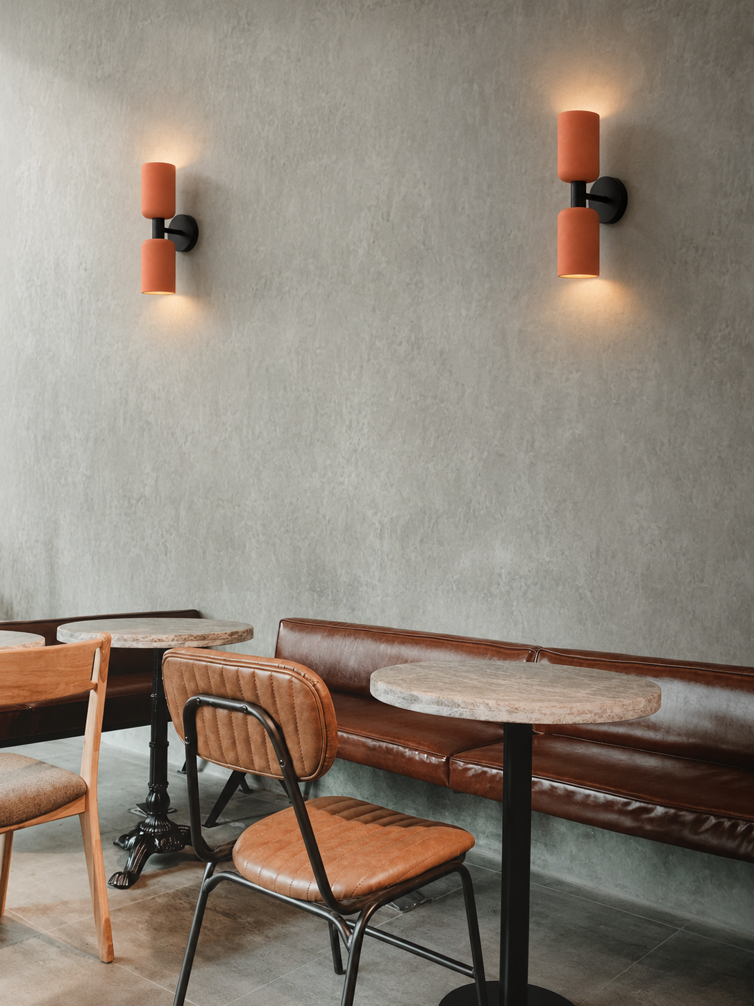 Siyah Metal Terracota Silindir Beton Aplik