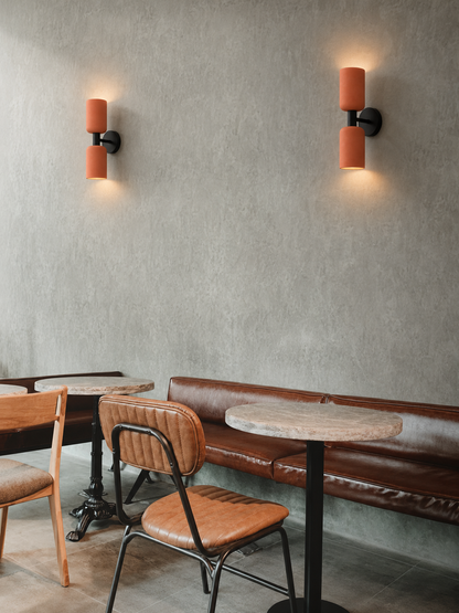 Siyah Metal Terracota Silindir Beton Aplik