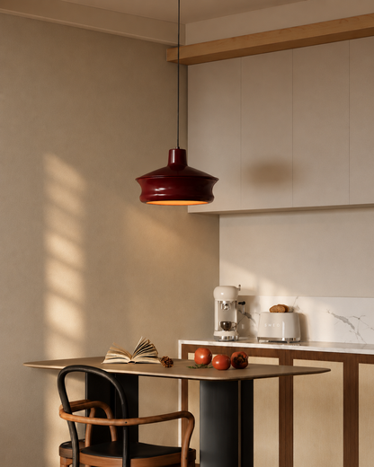 Bordo Metal Silindir Tavan Aydınlatması