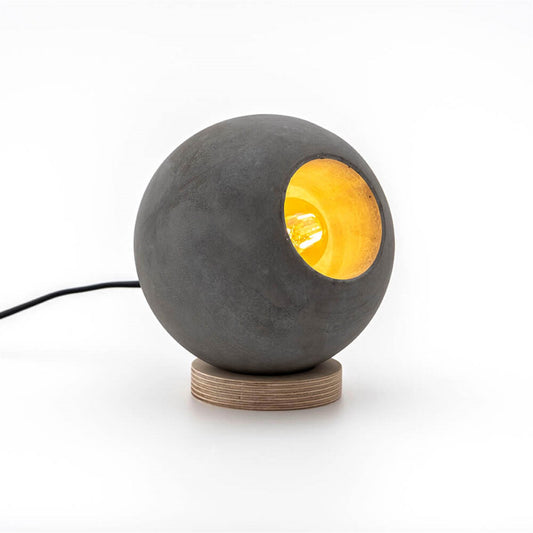 Gray Round Concrete Table Lamp